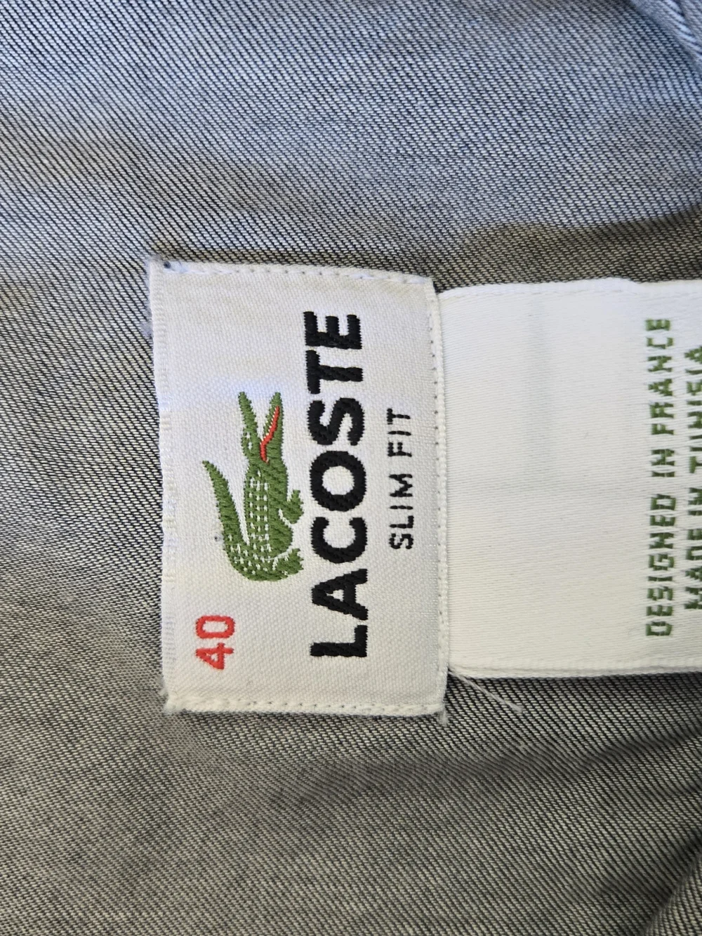 LACOSTE Dark Blue Chambray Button-Up Shirt - Picture 6 of 12